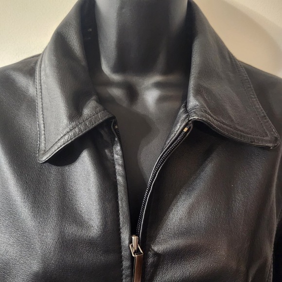 Colebrook Women's Black 100% Leather Full Zip Jacket Coat Size Medium - Picture 1 of 9